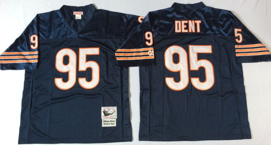 Men NFL Chicago Bears #95 Dent blue Mitchell Ness jerseys->chicago bears->NFL Jersey